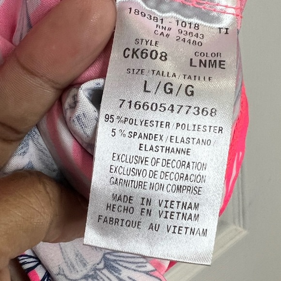 Cherokee Infinity Women's Scrubs Top Mock Wrap - Pink Floral - Size Large - Picture 2 of 8